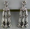 ESTATE .78CT DIAMOND 14KT WHITE GOLD ROUND BAGUETTE & PRINCESS HANGING EARRINGS