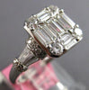1.52CT DIAMOND 18KT WHITE GOLD 3D ROUND & BAGUETTE CLUSTER SQUARE INVISIBLE RING