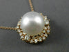 ESTATE LARGE .80CT DIAMOND & AAA SOUTH SEA PEARL 18KT ROSE GOLD FLOWER PENDANT