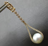 LARGE & LONG .88CT DIAMOND & AAA SOUTH SEA PEARL 18KT ROSE GOLD HANGING EARRINGS