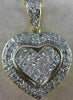 LARGE ESTATE 2.60CTW DIAMOND HEART 14K WHITE & YELLOW 2 TONE GOLD PENDANT #1878
