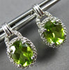 2.26CT DIAMOND & AAA PERIDOT 14KT WHITE GOLD OVAL & ROUND FUN HANGING EARRINGS