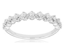 .33CT DIAMOND 14KT WHITE GOLD 3D ROUND FILIGREE SEMI ETERNITY ANNIVERSARY RING