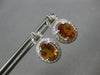 2.51CT DIAMOND & AAA CITRINE 14KT WHITE GOLD OVAL & ROUND HALO HANGING EARRINGS