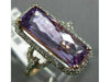 ESTATE LARGE 5.11CT DIAMOND & AAA AMETHYST 14KT ROSE GOLD 3D HALO FILIGREE RING
