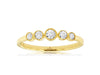 .27CT DIAMOND 14KT YELLOW GOLD 5 STONE FILIGREE MILGRAIN BEZEL ANNIVERSARY RING