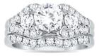 2.2CT DIAMOND 14KT WHITE GOLD SEMI ETERNITY CHANNEL WEDDING ENGAGEMENT RING SET
