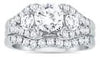 2.2CT DIAMOND 14KT WHITE GOLD SEMI ETERNITY CHANNEL WEDDING ENGAGEMENT RING SET