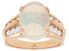 ESTATE LARGE 4.35CT DIAMOND & AAA OPAL 14KT ROSE GOLD 3D OVAL & ROUND FUN RING