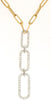 .70CT DIAMOND 14KT 2 TONE GOLD LINK GRADUATING JOURNEY PAPERCLIP LARIAT NECKLACE