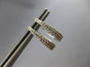 ESTATE .33CT DIAMOND 14KT WHITE GOLD CLASSIC 2 ROW OVAL HUGGIE HANGING EARRINGS