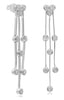 .48CT DIAMOND 14KT WHITE GOLD MULTI ROW FLOWER BY THE YARD FUN HANGING EARRINGS