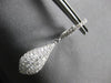 LARGE 1.39CT DIAMOND 18KT WHITE GOLD 3D ROUND CLUSTER TEAR DROP HANGING EARRINGS