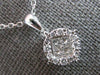 ESTATE .50CT DIAMOND 18KT WHITE GOLD ROUND & PRINCESS HALO FUN FLOATING PENDANT