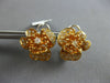 LARGE .83CT DIAMOND 18KT WHITE & ROSE GOLD ROSE FLOWER CLIP ON HANGING EARRINGS