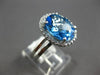3.58CT DIAMOND & AAA BLUE TOPAZ 14KT WHITE GOLD 3D OVAL & ROUND ENGAGEMENT RING