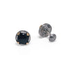 AAA CABOCHON HAWK EYE 18KT YELLOW GOLD & 925 SILVER FILIGREE CIRCULAR CUFFLINKS