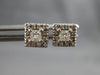 ESTATE .42CT DIAMOND 14KT WHITE GOLD PRINCESS & ROUND SQUARE HALO STUD EARRINGS