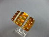 ESTATE LARGE 20.10CT DIAMOND & AAA CITRINE 18K YELLOW GOLD MULTI ROW RING #27513