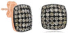 1.04CT CHOCOLATE FANCY DIAMOND 14KT ROSE GOLD CLASSIC PAVE SQUARE STUD EARRINGS