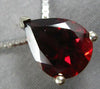 3.0CT AAA GARNET 14KT WHITE GOLD PEAR SHAPE SOLITAIRE FILIGREE FLOATING PENDANT