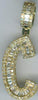 .51CT DIAMOND 14K YELLOW GOLD 3D ROUND & BAGUETTE C INITIAL FUN FLOATING PENDANT