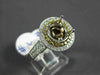 LARGE .71CT WHITE & YELLOW DIAMOND 18K WHITE GOLD 3D SEMI MOUNT ENGAGEMENT RING