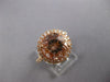 LARGE 4.13CT DIAMOND & AAA MORGANITE 18KT ROSE GOLD ROUND HALO ENGAGEMENT RING