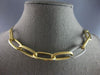 1.10CT DIAMOND 14KT 2 TONE GOLD MATTE & SHINY MULTI LINK SEMI ETERNITY NECKLACE