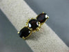 ANTIQUE WIDE 2.60CT AAA GARNET 18KT YELLOW GOLD THREE STONE FILIGREE RING #22641