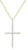 ESTATE .12CT DIAMOND 14KT YELLOW GOLD 3D ROUND CLASSIC CROSS FLOATING PENDANT