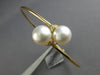 ESTATE .20CT DIAMOND & AAA SOUTH SEA PEARL 18KT YELLOW GOLD LOVE BANGLE BRACELET