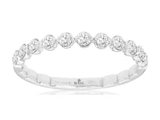 .50CT DIAMOND 14KT WHITE GOLD 3D CLASSIC SEMI ETERNITY WEDDING ANNIVERSARY RING