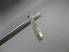 ESTATE .65CT DIAMOND 14K WHITE GOLD INSIDE OUT OVAL HUGGIE HOOP HANGING EARRINGS