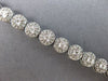 WIDE & LONG 1.26CT DIAMOND 14KT WHITE GOLD CLASSIC MULTI FLOWER TENNIS BRACELET