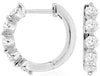 1.0CT DIAMOND 14KT WHITE GOLD 3D ROUND INSIDE OUT HUGGIE HOOP HANGING EARRINGS