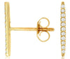 ESTATE .10CT DIAMOND 14K YELLOW GOLD CLASSIC GRADUATING BAR EAR CLIMBER EARRINGS