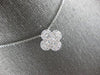 1.14CT DIAMOND 18KT WHITE GOLD 3D ROUND & BAGUETTE 4 LEAF CLOVER LOVE NECKLACE