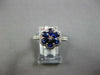 1.42CT DIAMOND & AAA SAPPHIRE 18KT WHITE GOLD 3D PEAR SHAPE & ROUND FLOWER RING
