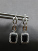 1.58CT DIAMOND & AAA SAPPHIRE 14K WHITE GOLD 3D HALO MULTI LINK HANGING EARRINGS