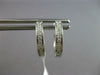 ESTATE .11CT DIAMOND 14KT WHITE GOLD ROUND FILIGREE HUGGIE HOOP HANGING EARRINGS