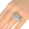 ESTATE LARGE 1.87CT DIAMOND 18KT WHITE GOLD 3D MULTI BEZEL DOME SHAPE FUN RING