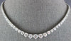 ESTATE LARGE 10.37CT DIAMOND 18K WHITE GOLD 3 PRONG GRADUATING TENNIS NECKLACE