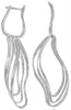 LARGE 1.48CT DIAMOND 18K WHITE GOLD 3D MULTI WAVE LEVERBACK FUN HANGING EARRINGS