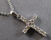 ESTATE SMALL .25CT DIAMOND 14KT WHITE GOLD 3D CLASSIC CROSS FLOATING PENDANT
