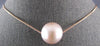 ESTATE LARGE AAA PINK SOUTH SEA PEARL 18K ROSE GOLD 3D CLASSIC FLOATING NECKLACE