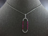 .74CT DIAMOND & AAA RUBY 14K WHITE GOLD 3D BAGUETTE & ROUND FUN FLOATING PENDANT