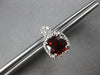2.42CT DIAMOND & AAA GARNET 14K WHITE GOLD CUSHION & ROUND HALO HANGING EARRINGS