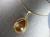 LARGE 15.37CT DIAMOND & AAA CITRINE 14KT YELLOW GOLD PEAR SHAPE & ROUND PENDANT