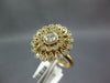 ESTATE WIDE .75CT DIAMOND 14KT YELLOW GOLD 3D FLOWER FILIGREE MILGRAIN FUN RING